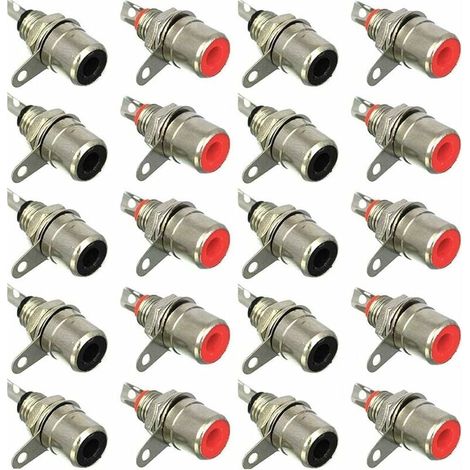 20Pcs RCA Femelle Montage sur Panneau Jack,RCA Terminal connecteur Audio,RCA connecteur à souder,Connecteurs RCA plug Jack-LIAIKI (1/4)