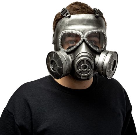 Schwarze taktische Gasmaske – Atemschutzmaske im Militärstil für den Gesichtsschutz im Freien (1/3)