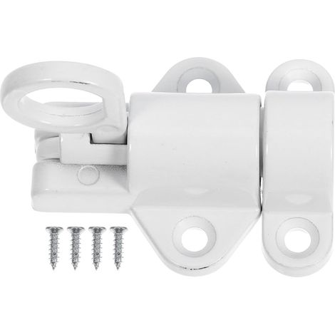 CCYKXALoquet de Porte Automatique à Ressort en Alliage d'Aluminium Verrou de TrappeTargette pour Meuble, Placard et Fenêtre,Rénovation Facile avec Vis,Blanc (1/5)