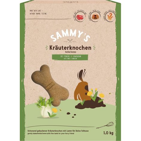 Sammy's - Ossa di erbe aromatiche, spuntini per cani al forno delicatamente, ossa di erbe con agnello fine, 1 kg (1/2)