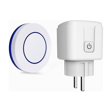 Prise Telecommande Sans Fil, Prise Connectée Extérieure RF433 MHz émetteur Radio Émetteur + Récepteur Commande 100m, 3500W Commutateur Fils (1/5)
