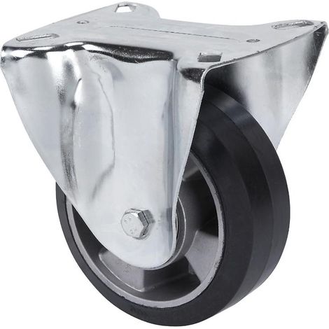 rueda fija 111-125-2 aluminio-goma negra elastica eje bolas (1/2)