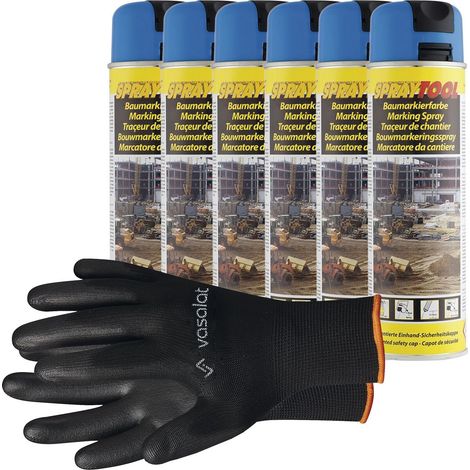 vasalat Markierungsspray Set - Markierspray Neon blau für schnelle und saubere Markierungen, 6 Stück (1/4)