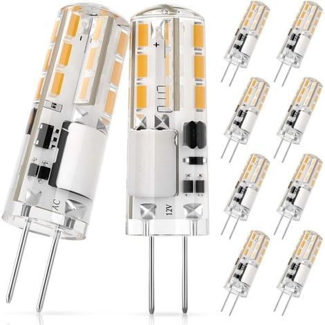 G4 LED Ampoule, 1.4W Equivalent 10W Halogène Lampe, AC/DC 12V, Blanc chaud 3000K, 100LM, Non-Dimmable, Économies d’énergie, 360° Angle de Faisceaux - 10 Pièces [Classe énergétique F]-LIAIKI (1/4)