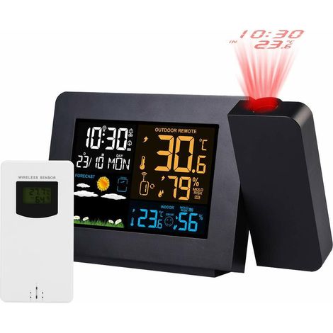 Thermomètre, hygromètre et station météo sans fil avec projecteur (1/4)