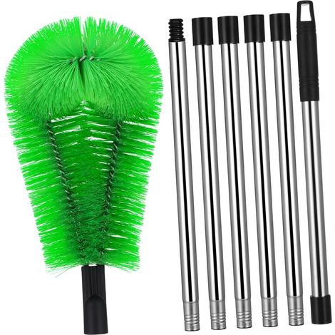 Brosse de Nettoyage Télescopique Vert en Acier Inoxydable, 1 Set (1/5)