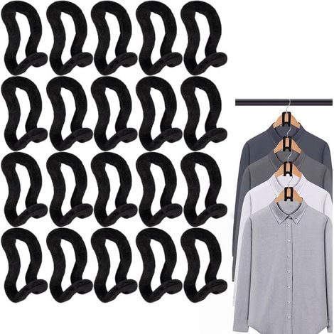 Set of 20 Connecting Hooks for Hangers, Non-Slip Velvet Coating, Mini Hanging Hooks for Wardrobe, Bathroom, Bedroom (1/5)