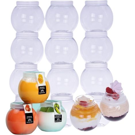 Kugelförmige Förmchen mit Deckel für Desserts, 200 ml/12 Stück. (1/5)