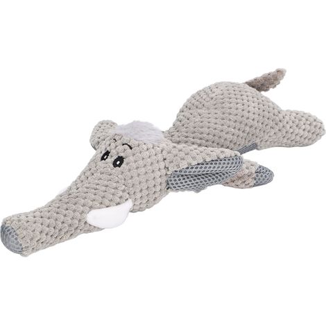 Peluche pour chiens, jouet à mâcher interactif, soulage l'anxiété, durable, jouet doux avec couineur pour chiots et animaux de compagnie, motif éléphant. (1/5)