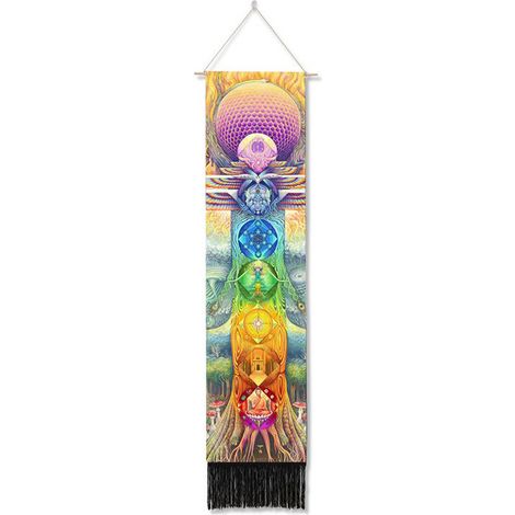 Tapisserie Murale - Chakra - Décoration Bohème pour Chambre Bureau - 150 x 200 cm - 1 Pièce (1/5)
