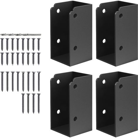 Lot de 4 supports de rechange en métal pour garde-corps d'extérieur (1/5)