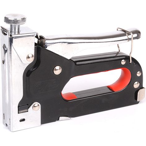 Agrafeuse Pistolet manuel 3 en 1 avec dissolvant et agrafes 600,agrafeuse de meubles fixation décoration menuiserie   (Noir) (1/5)