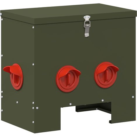 Mangeoire pour poules Vert olive 40,5 x 25 x 38 cm