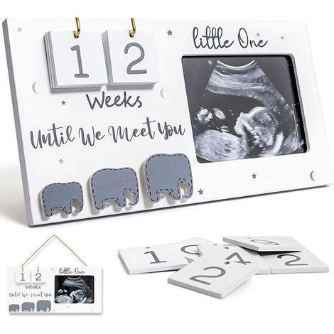 Cadre Echographie Cadre Photo en Bois Cadeau Photo Echographie avec BéBé (1/5)