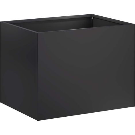 Cache-pot de jardin Noir 40 x 30 x 30 cm Acier laminé à froid vidaXL