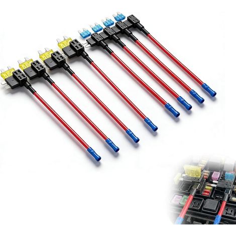 8er-Pack Sicherungen mit Stromkreisadapter – 2 Typen (Standard und Mini) – Für Auto, LKW, Motorrad, Boot usw.