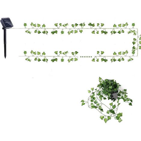 Solarbetriebene Lichterkette für den Außenbereich, künstliches Efeu-Muster, 10 Meter lang, 100 LEDs, 8 Beleuchtungsmodi, ideal zur Dekoration von Gärten, Terrassen, Balkonen und Partys (1/5)