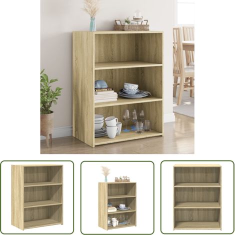 The Living Store Sideboard Sonoma-Eiche 70x41x93 cm Holzwerkstoff - Sideboard - Wohnzimmertisch - Regal - Holzmöbel - Schreibtisch (1/5)