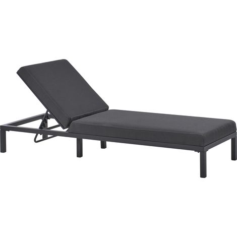 Tumbona moderna de jardín reclinable estructura de aluminio acolchada gris grafito Lariano (1/5)
