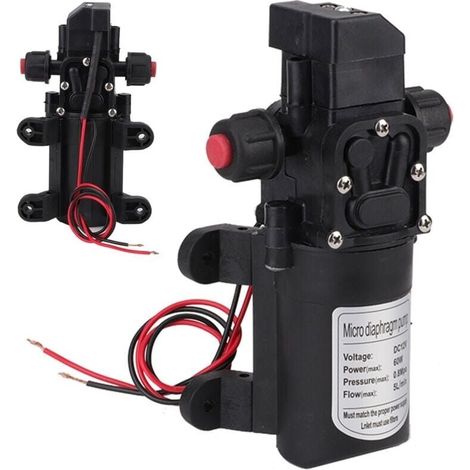 Pompe à Eau Haute Pression, DC 12V 5 L/Min Pompe à Eau Diaphragme Pompe de Pulvérisateur à Amorçage Automatique 116 PSI avec Pinces pour Bateau de Plaisance RV Camping Car