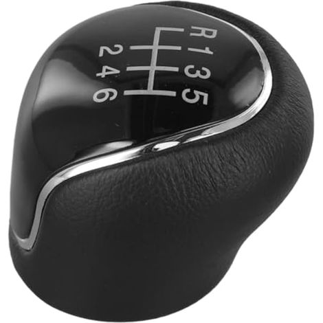 Pommeau de levier de vitesse manuel 6 vitesses pour Ford Mondeo, S-MAX, C-Max, Focus & Transit - Cuir PU et plastique - Noir (1/5)