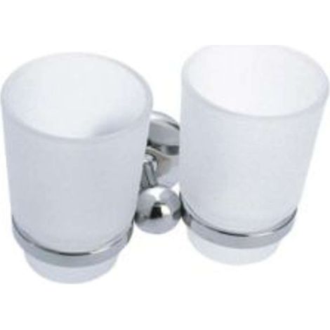 Novaservis Metalia 1 - Doppio supporto con bicchieri, cromo/vetro 6157,0