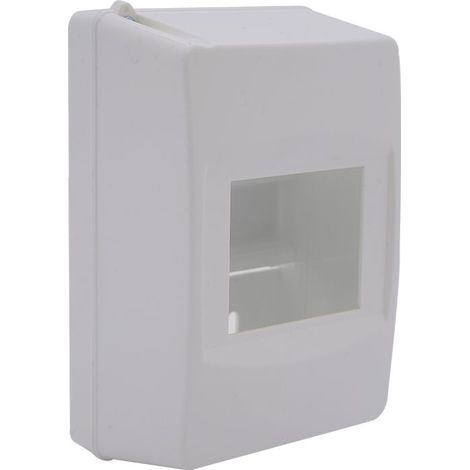 Mini coffret électrique modulaire 4 modules 150x95x65mm - avec rail DIN, montage en surface