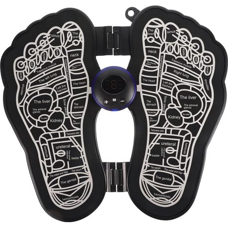 Masseurs de Pieds Électriques Tapis de Massage Rechargeable Écran LCD Intelligent Matériaux Abs Convient à Toutes Tailles de Pieds pour Détente à Domicile Travail
