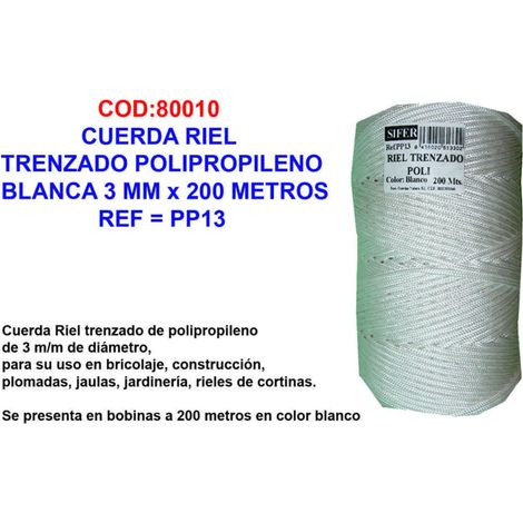 Corda intrecciata in polipropilene bianco 3 mm x 200 metri