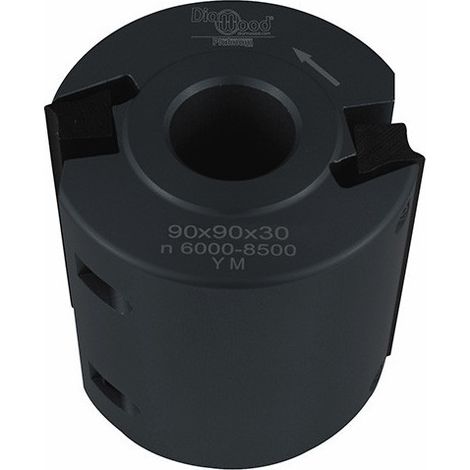 Diamwood Porte-outils de toupie à moulurer avec corps en alliage léger - D. 90 mm - Al. 30 mm - Ht. 90 mm - Vitesse de rotation 6000-8500 tr/min - 2 fers - Outil professionnel de haute qualité (1/2)
