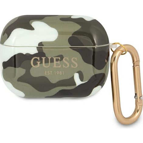 Funda Guess Guapucama para AirPods Pro, colección camuflaje verde/caqui (1/3)