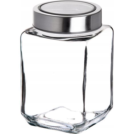 KADAX Vorratsglas, mit Deckel aus Kunststoff, transparent, 1000 ml, Grau (1/5)