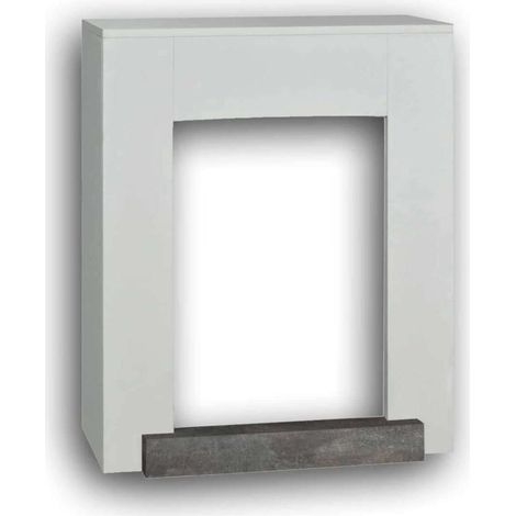 Xaralyn Hamar Marco De Chimenea De Madera Mdf Estilo Moderno y Lineal Blanco