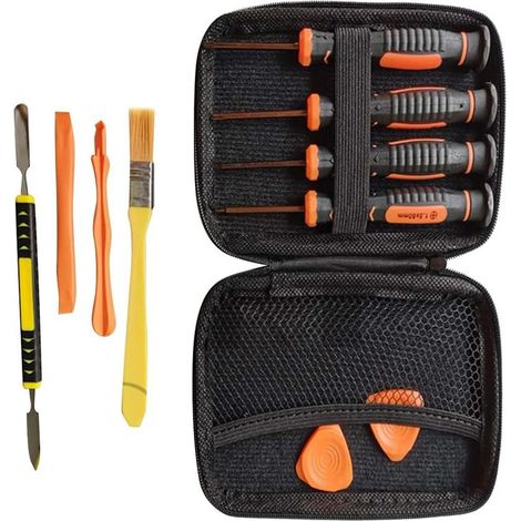QAZQA Kit de réparation de démontage de téléphone portable, jeu de tournevis multifonctions professionnel 11pcs adapté à la plupart des téléphones portables et ordinateurs (1/4)