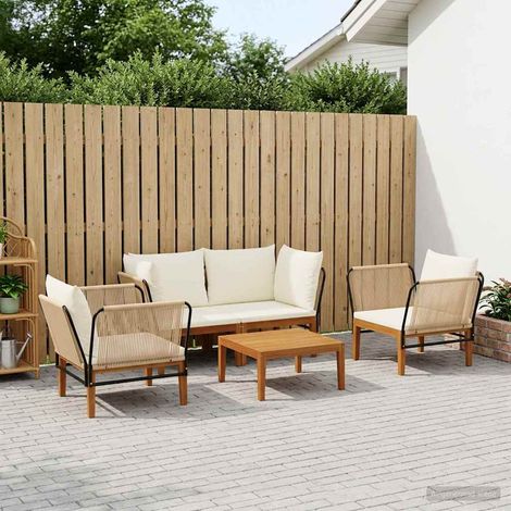 vidaXL 5 uds. Madera de Acacia Sólida y Cuerda Natural (1/5)
