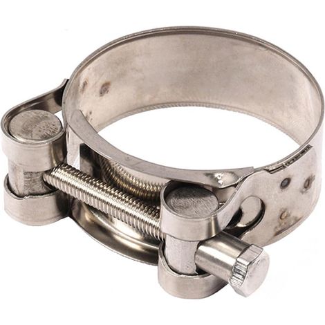 Moto Collier de tuyau d'échappement, Brides D'échappement Turbo,Collier de serrage du tuyau d'échappement Pinces Turbo en acier inoxydable Collier d'échappement (52-55mm)