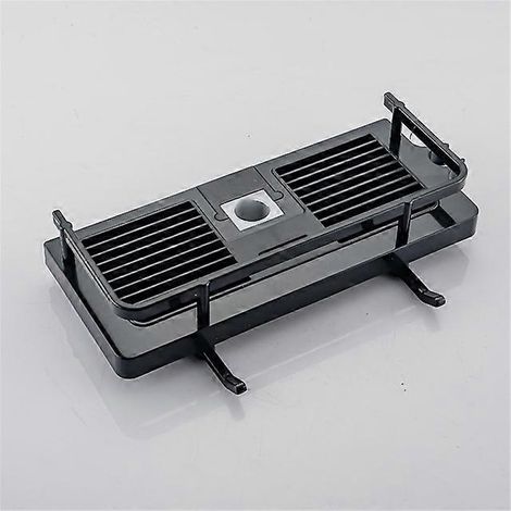 Support de douche sans perçage avec barre de levage, étagères et rangement pour poteau de douche, accessoire de salle de bain, plateau à shampoing et accessoires de salle de bain (1/5)