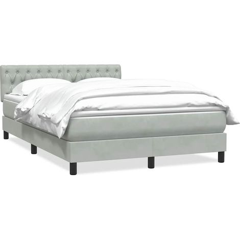 Maison Exclusive - Giroletto a Molle con Materasso Grigio Chiaro 160x210cm Velluto