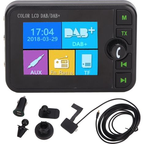 Récepteur Bluetooth Voiture DAB+ FM avec Écran LCD Couleur 2,4 Pouces et Prise Jack 3,5 mm (1/5)