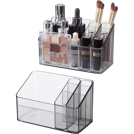Kosmetik Organizer 2er-Set mit beweglichen Einsätzen für Schminktisch (1/5)