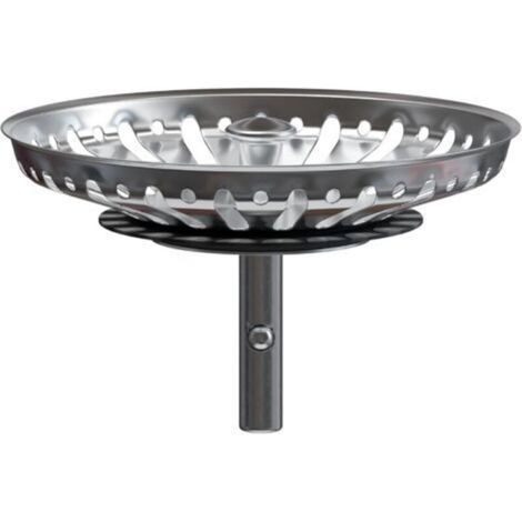 84mm Kitchen Sink Drain Basket - Universal Stainless Steel Strainer, Retractable Basket Stopper, 32mm Latch - Dishwasher Safe, Anti-Clogging, Anti-Overflow (1/5)
