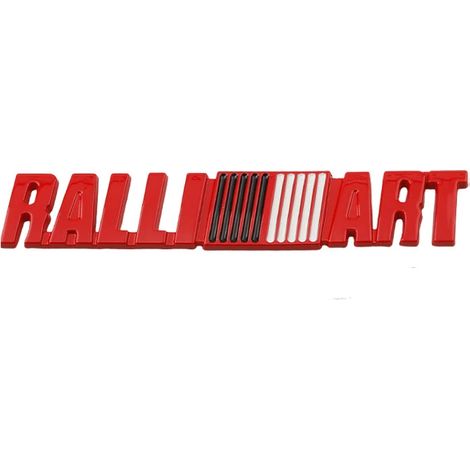 (Autocollant couleur E) Logo RALLIART pour calandre de coffre de voiture, emblème, autocollant compatible avec Mitsubishi Outlander, Eclipse, Pajero, Lancer EVO, Mirage, Attrage et L200 (1/4)