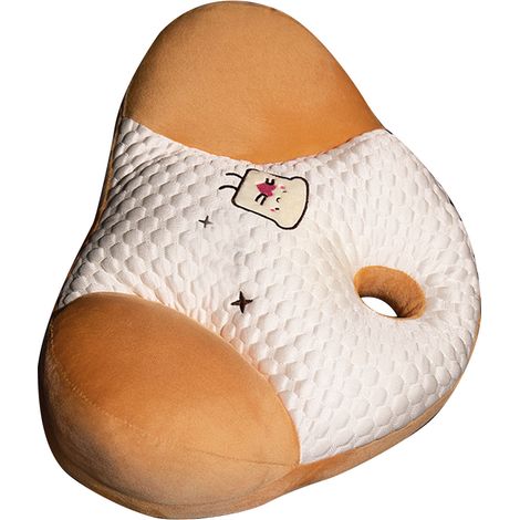 Stuhlrückenkissen, Lendenkissen für den Sommer, Lendenkissen mit Cartoon-Motiv für Sofa, Schlafzimmer, Büro, Auto, Toast (1/5)