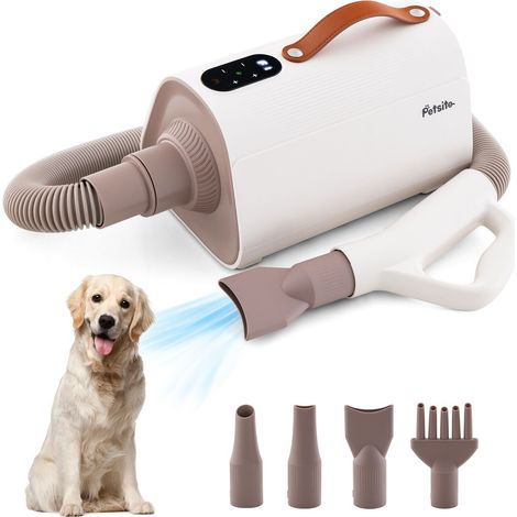 Dog Dryer Cat Hair Blower High Velocity Pet Grooming Dryer Adjustable Temperture (1/5)