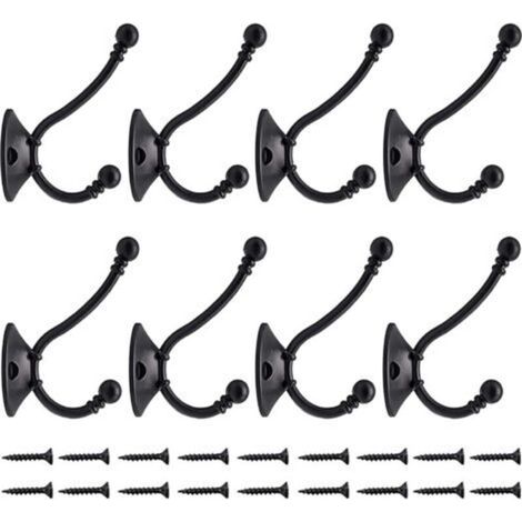 Patères murales vintage en métal – Lot de 8 crochets rétro pour porte-manteau, salle de bain et cuisine (1/5)