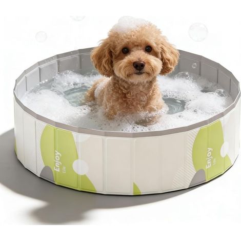 CCYKXAPiscine pour Chien: 80 X 20 Cm Piscine Pliable, Piscines Baignoire Bassin Chien, Piscines pour Animaux Extérieur pour Chats (Vert) (1/5)