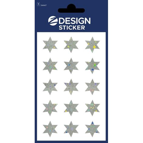 Pegatinas de papel metalizado - estrellas plateadas