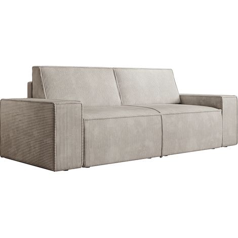 Divano 3 posti in Velluto a coste Beige - AMELIA (1/5)