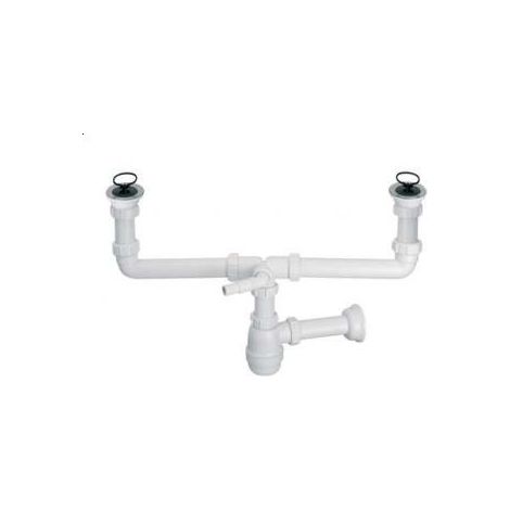 Siphon bouteille double McAlpine cdbaww-p connexion lave-vaisselle machine à laver (1/2)