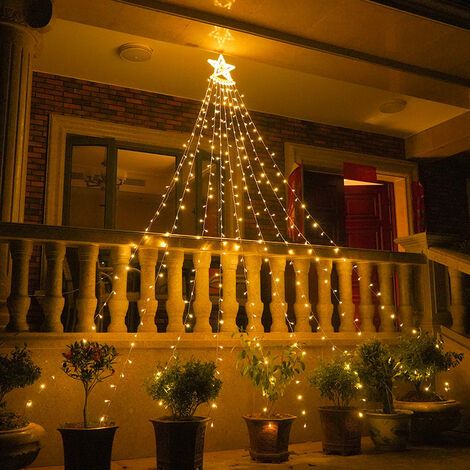 GROOFOO Guirlande Lumineuse Solaire pour l'Extérieur- Guirlande Lumineuse Exterieure avec 9 Guirlande Lumineuse 350 LED , pour Sapin Noel Artificiel [Classe énergétique A+++]